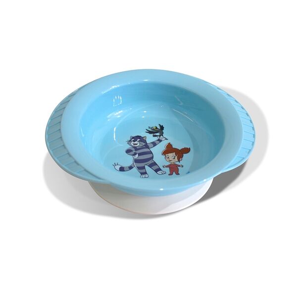 Тарелка Мама Тама пластиковая глубокая на присоске от 6 мес цвет белый