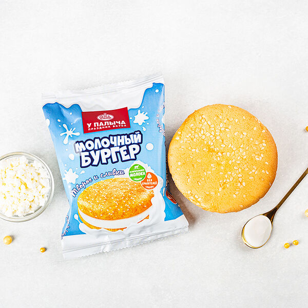 Молочный бургер с творогом и сливками 90 г