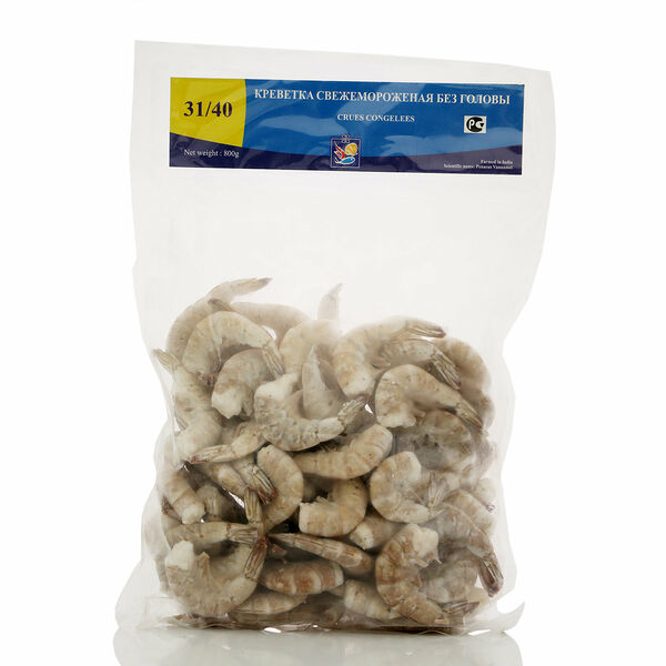Креветка свежемороженая без головы Penaus Vannamei (Пенеаус Ваннамей) ТМ Crues Congelees (Крус Конгелеес)