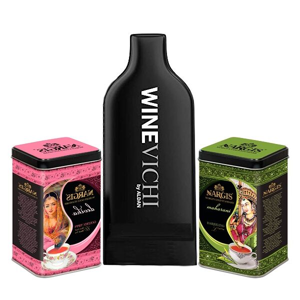 Набор: Премиальный индийский черный чай Nargis Devika Assam и Maharani Darjeeling + подарок чехол защитный  для стеклянных бутылок Winevichi