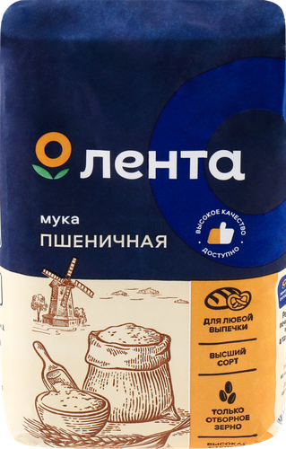 

Мука пшеничная ЛЕНТА высший сорт