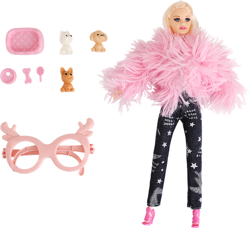 Набор игровой LOLA FUN Кукла-модница с питомцами, 9 предметов, Арт. GN019-C