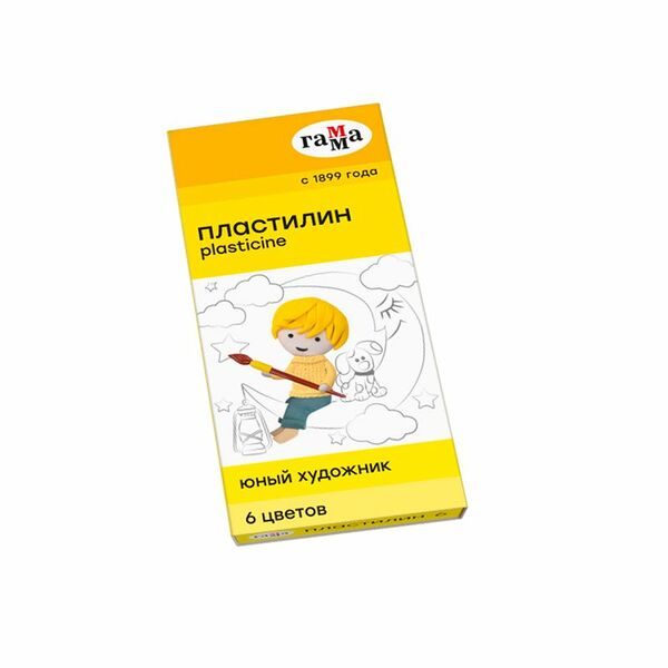 Пластилин Гамма Юный Художник 6 цветов со стеком