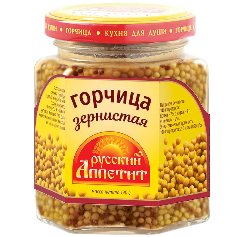 

Горчица Русский аппетит зернистая 190 г