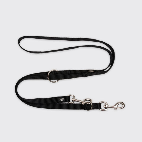 Поводок нейлоновый 5 в 1 регулируемый, 20 мм, 200 см, черный