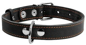 Collar ошейник кожаный одинарный 27-35 см., Коричневый