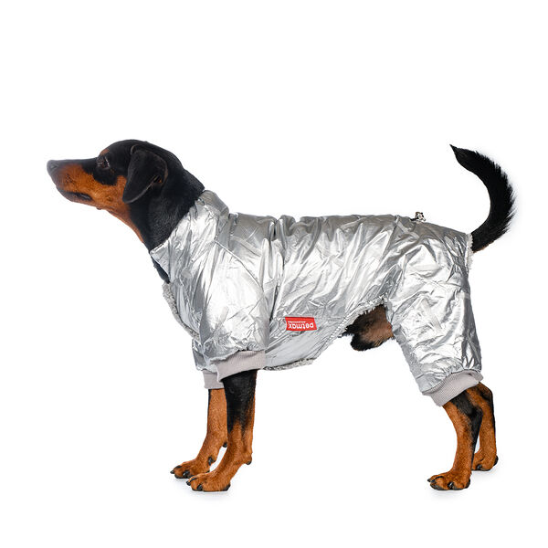 Комбинезон для собак L серебряный (унисекс)