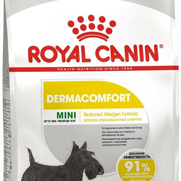 Royal Canin Mini Dermacomfort корм для собак мелких пород с раздраженной кожей Птица