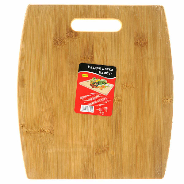 Разделочная доска, бамбуковая, 28x25x1.02 см