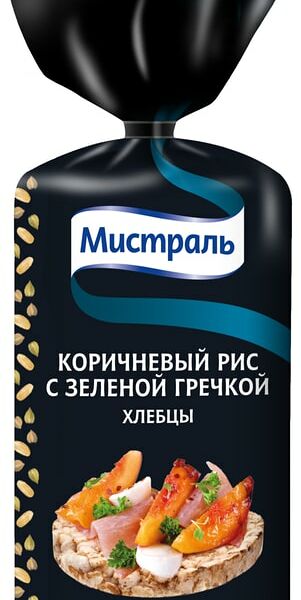 Хлебцы Мистраль Коричневый рис с зеленой гречкой 100г