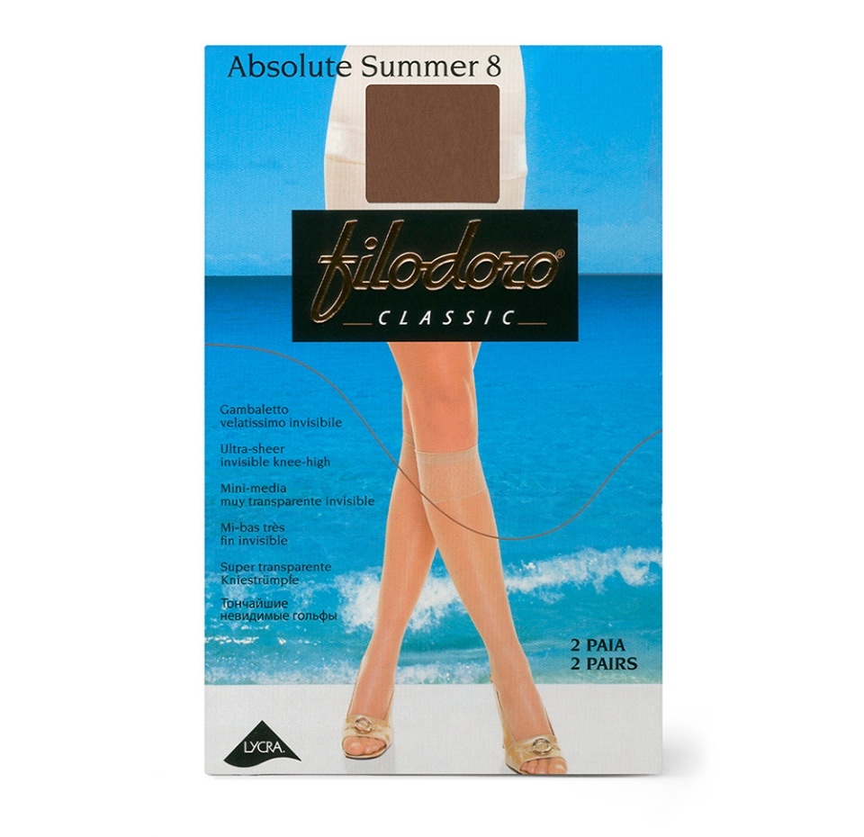 

Гольфы Absolute Summer 8 den, цвет: загара, Filodoro, 2 пары, Италия