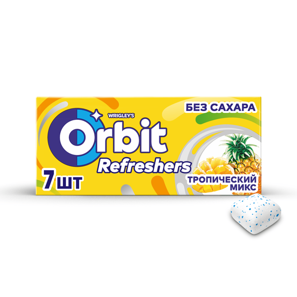 Жевательная резинка Orbit Refreshers Тропический микс 16 г