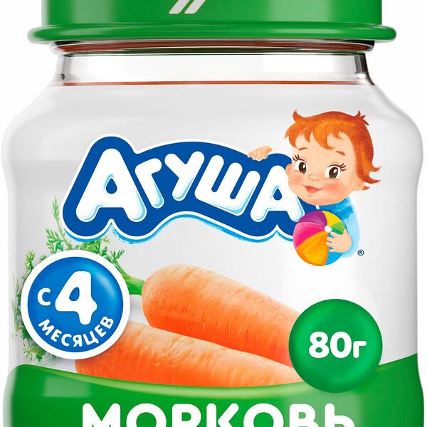 Пюре детское Агуша морковь с 4 месяцев
