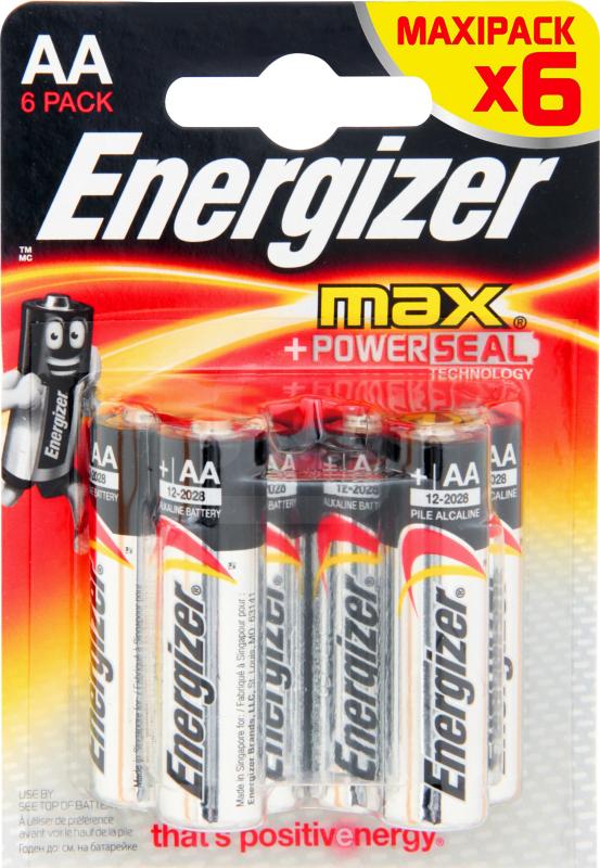 

Батарейки Energizer Max Батарейки алкалиновые АА 6шт