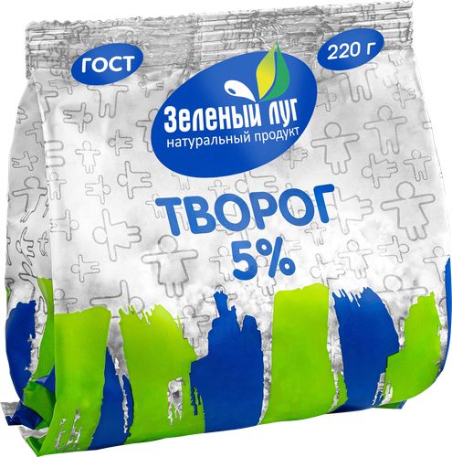

Творог Зеленый луг, 5% 220 г
