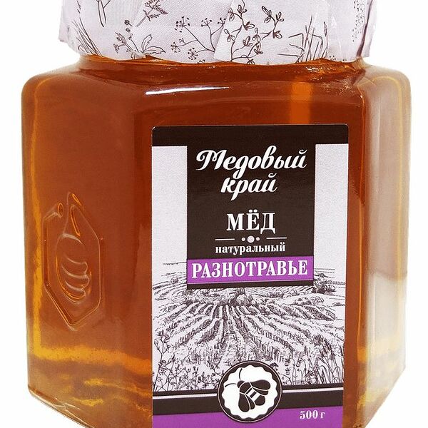 Мед Медовый Край Разнотравье цветочный натуральный, 500г