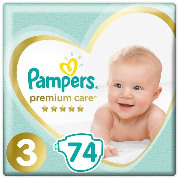 Подгузники Pampers Premium Care 3 (6-10 кг) 74 шт.
