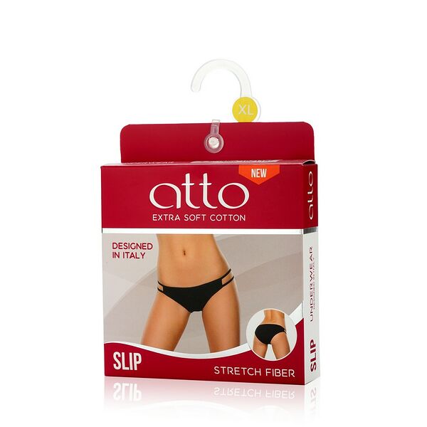 Женские трусы Atto Tanga на лямочках, черные, XL