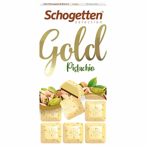 Шоколад белый Schogetten Gold с дробленой фисташкой 100 г