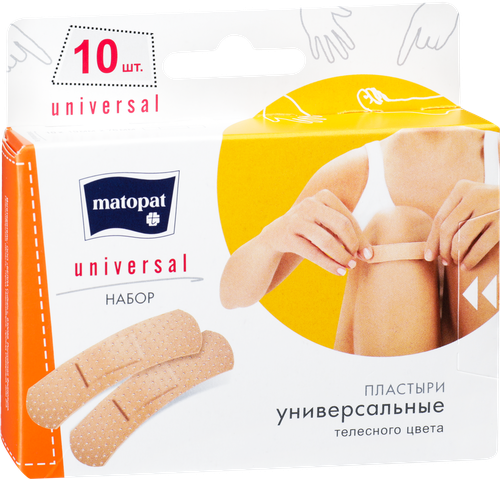 

Пластырь Matopat Универсальный телесный 1.9 см x 7.6 см 10 шт.
