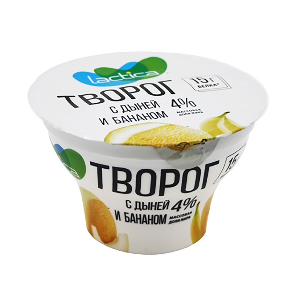 

Творог Lactica дыня-банан 4%