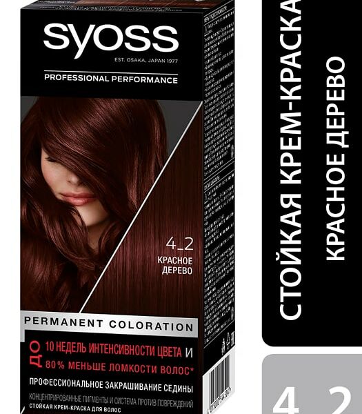 Крем-краска для волос Syoss Color 4-2 Красное дерево 115мл