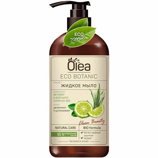 Мыло Olea ветивер и бергамот eco botanic жидкое, 450мл