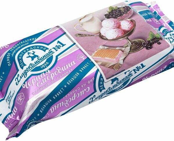 Мороженое Хладокомбинат №1 пломбир Черная смородина, брикет 180 г