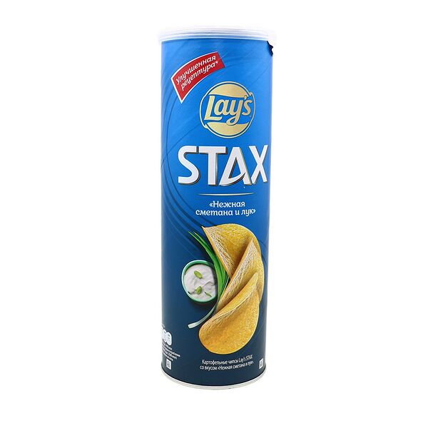 Чипсы картофельные Lay's Стакс со вкусом нежная сметана лук 