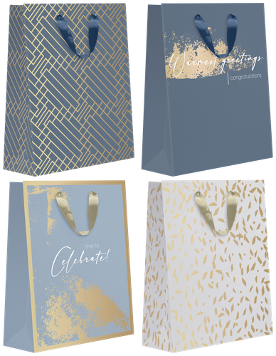 

Пакет подарочный Пакетико матовая ламинация + тиснением Mt мужской 22.7*18см