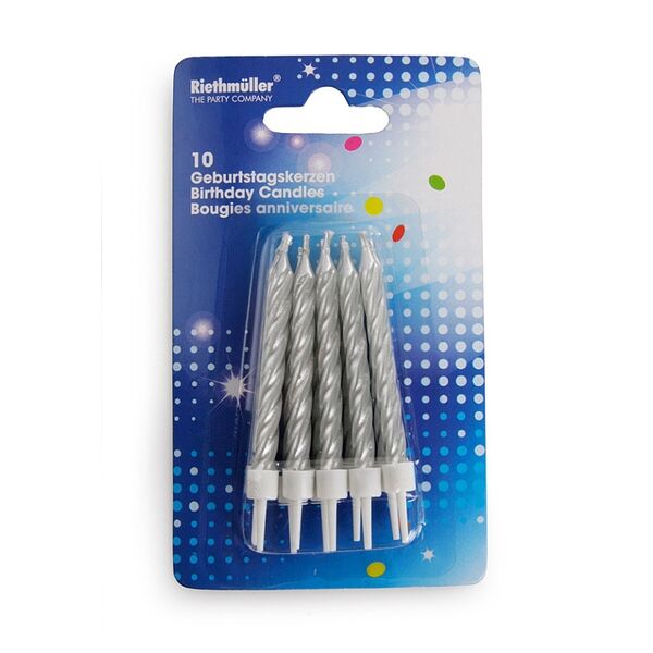 Свеча Riethmueller праздничная золото-серебро, 10 шт.