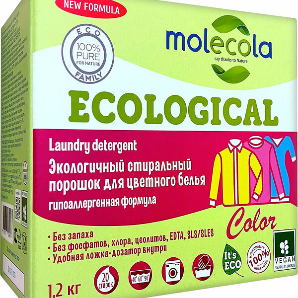 Стиральный порошок Molecola Color 1.2кг