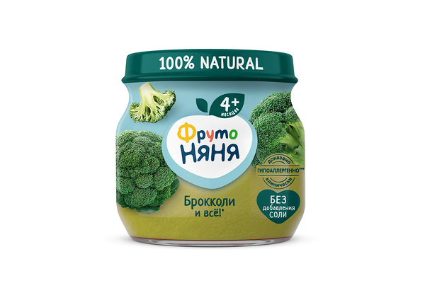 Пюре овощное ФрутоНяня Брокколи с 4 месяцев
