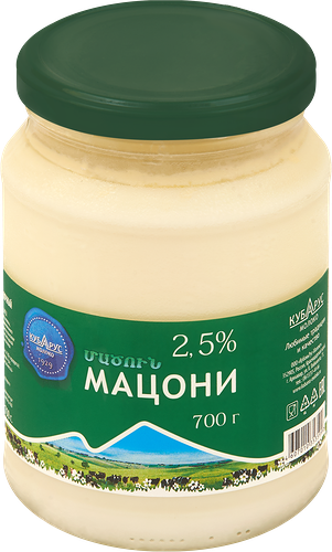 Мацони КУБАРУС МОЛОКО 2,5%, без змж, 700г