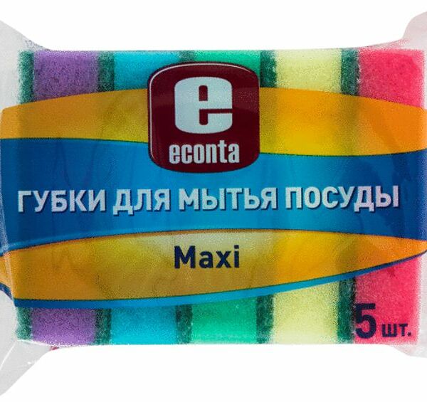 Губки для мытья посуды Econta Maxi 5 шт