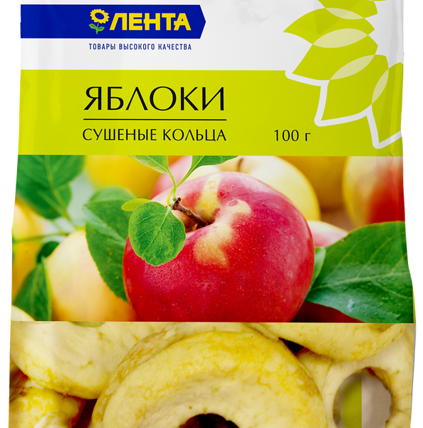 Яблоки сушеные ЛЕНТА кольца