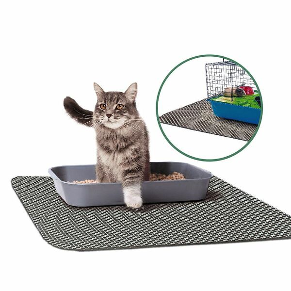 Коврик для кошачьего туалета и клеток грызунов ЗВЕРЬЕ МОЕ Чистый пол серебро 60x75см