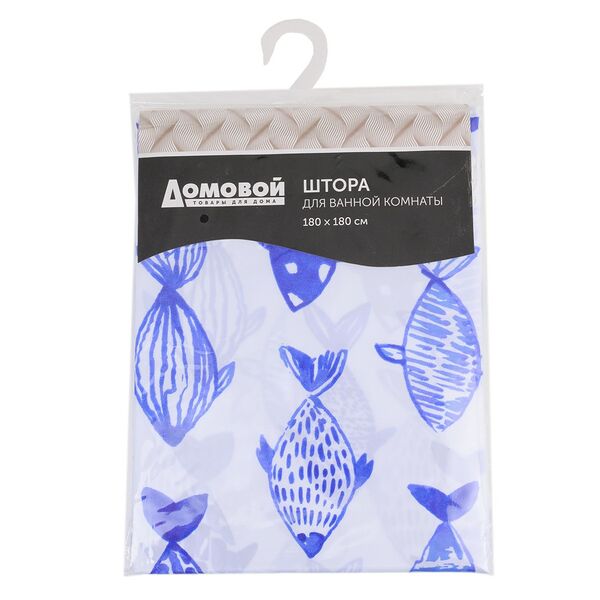 Занавеска для ванной комнаты Домовой Рыбы, 180х180 см, полиэстер