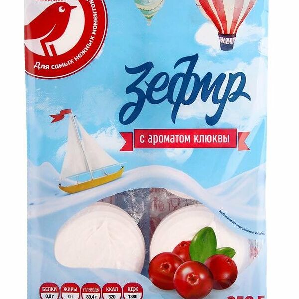 Зефир Ашан Красная птица с ароматом клюквы 250г