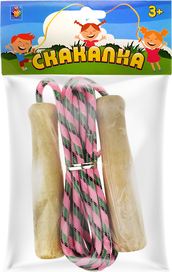 

Скакалка 1TOY 2,6м, с деревянными ручками