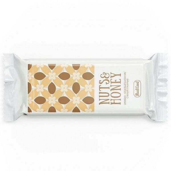 Батончик орехово-медовый «NUTS&HONEY»  с бел.глазурью, 45 гр