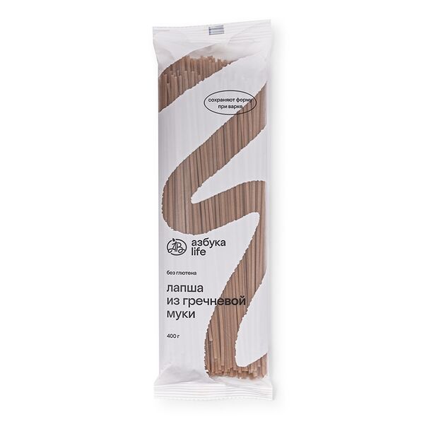 Лапша длинная из гречневой муки (без глютена), «Азбука life», 400 г, Россия
