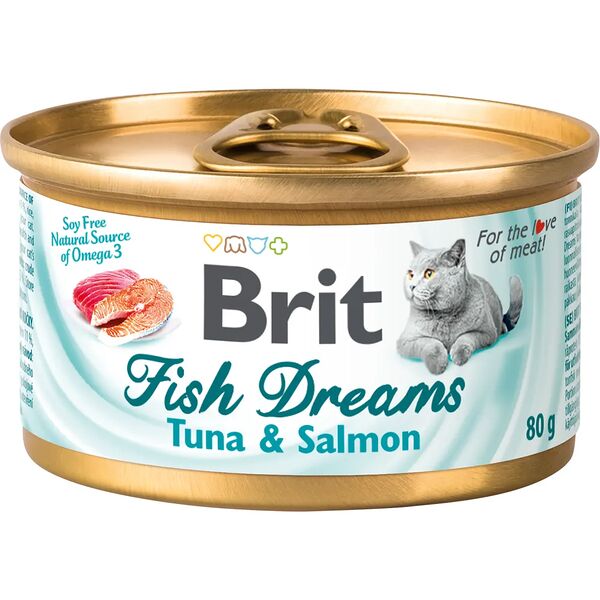 Корм консервированный для кошек Brit Fish Dreams Тунец и лосось