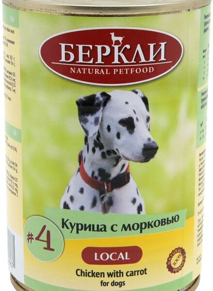 Влажный корм для собак Berkley Local № 4 Курица с морковью 400г