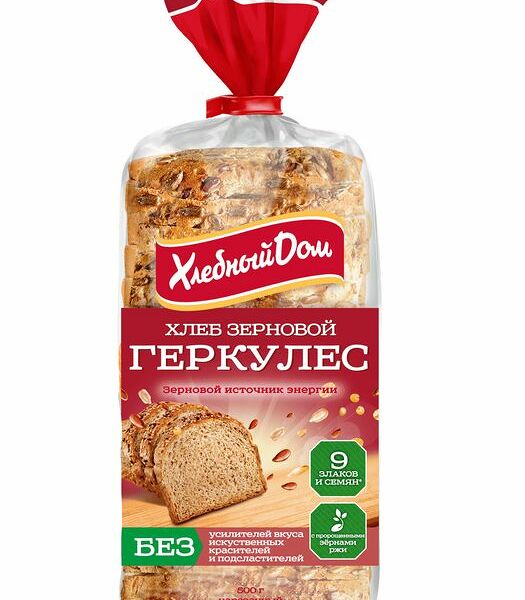 Хлеб Хлебный Дом Геркулес зерновой нарезка, 500г