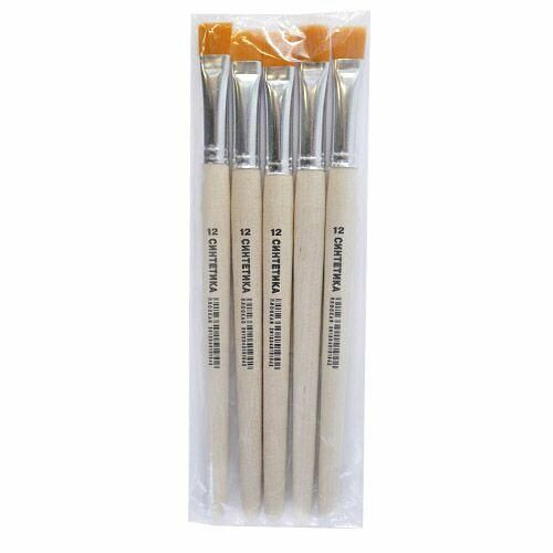 Кисть плоская прямая №12, синтетика,  Артком