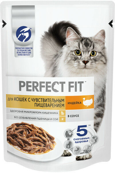 Корм для кошек Perfect Fit с индейкой