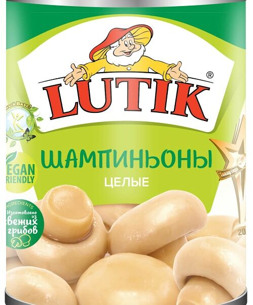 Шампиньоны Lutik целые 400г