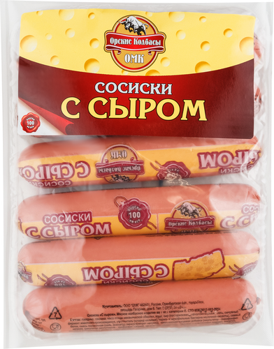 

Сосиски Орские Колбасы с сыром 350 г