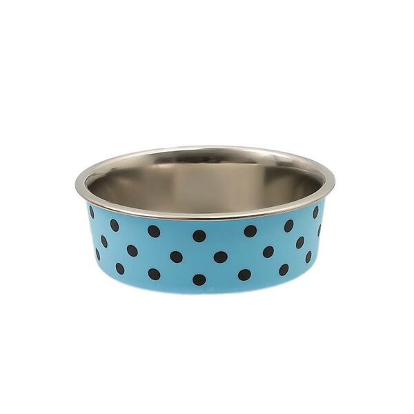 Миска металлическая с рисунком тяжелое прорезиненное дно 14 см